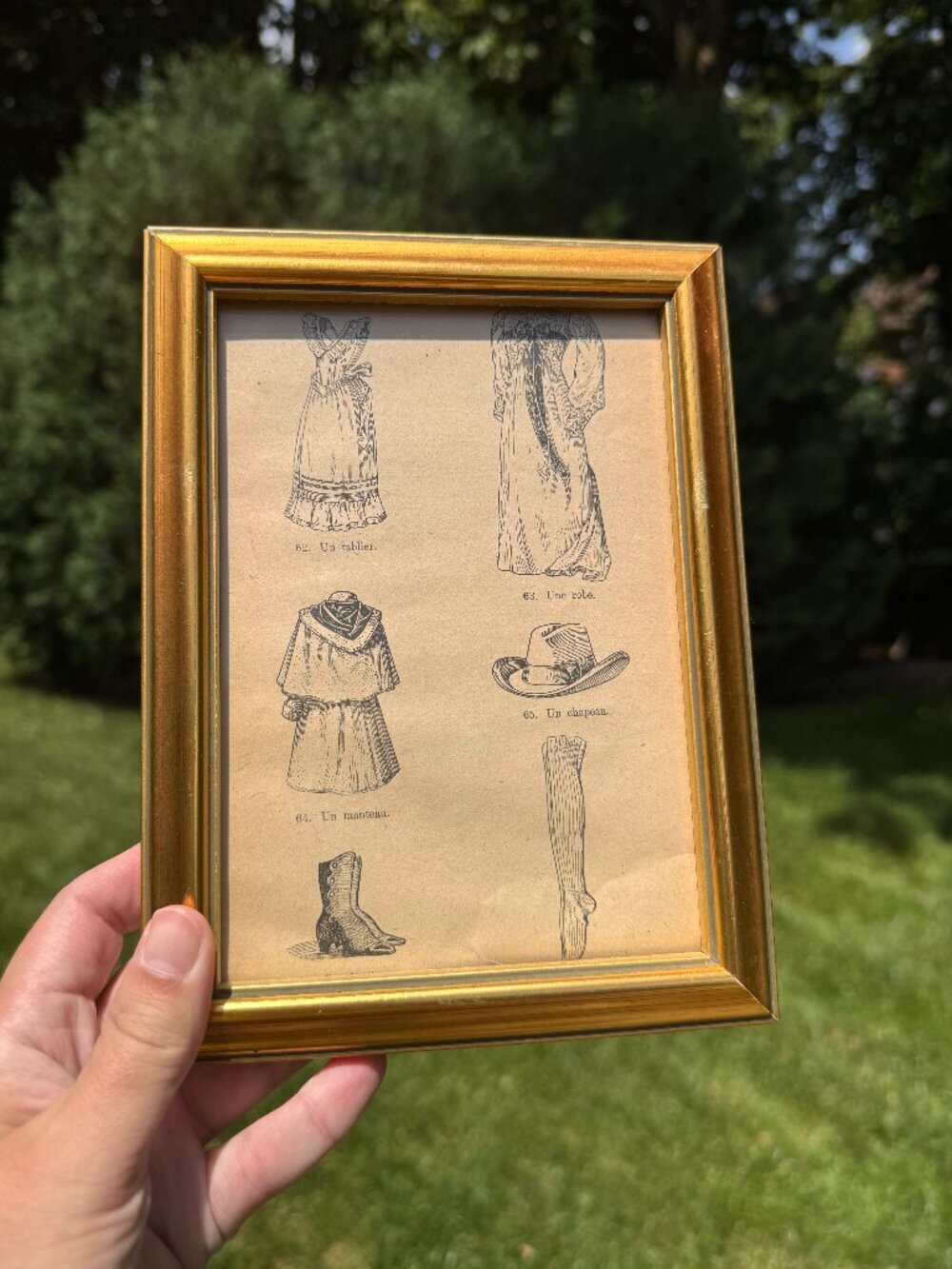 Framed French Fashion Engraving | Petit à Petit Antique Book Illustration 5”x7"